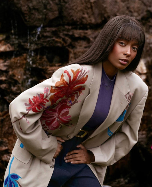 Le Mayura Hand-painted Suit Jacket